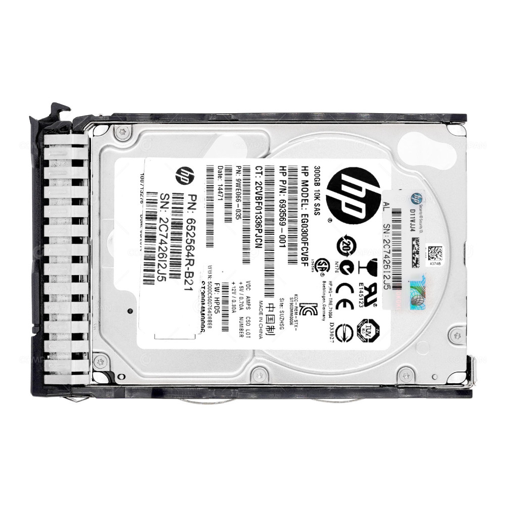 653955-001 HP HDD 300GB 10K SAS 6G 2.5" SFF HOT-SWAP